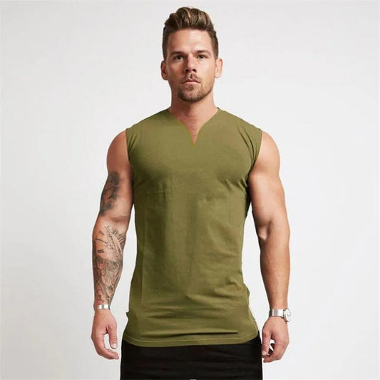 Men Gym Tank Top Breathable Running Vest Cotton Sleeveless Shirt Bodybuilding Singlets Fitness Gym T Shirt Tops Soccer Clothes