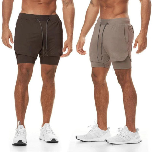 Mens 2 in 1 Sports Shorts Running Shorts Male Quick Drying Double-Deck Training Shorts Men Fitness Gym Shorts Workout Clothing